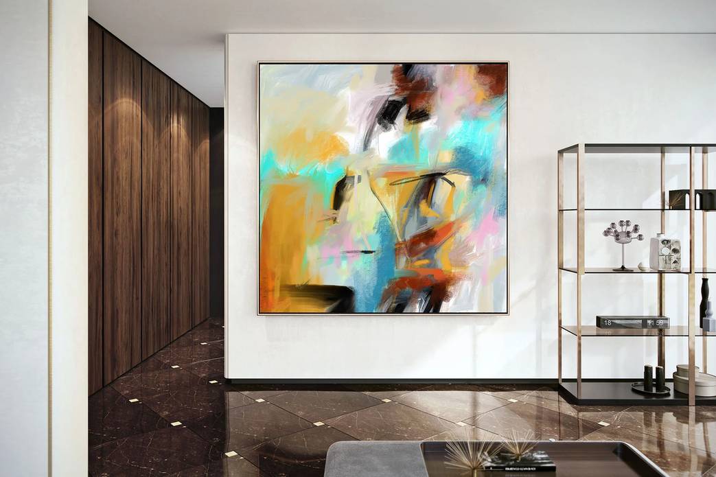 Pink Handmade Contemporary Your Abstract Canvas Wall Art CI56R